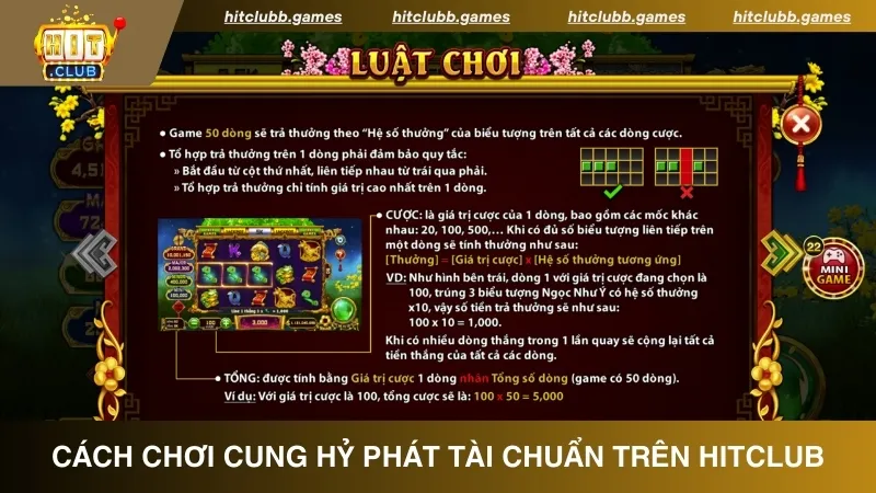 Cách chơi Cung Hỷ Phát Tài chuẩn trên Hitclub