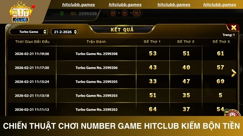 Tổng hợp những chiến thuật chơi Number Game HitClub kiếm bộn tiền