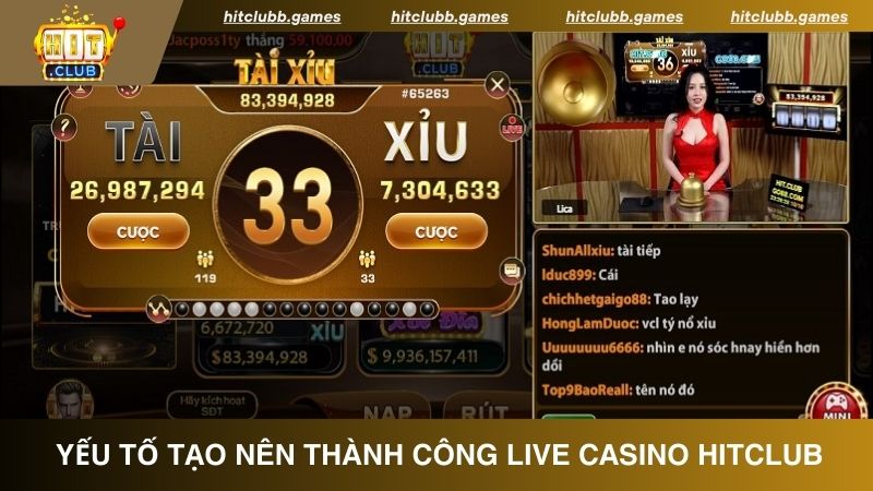 Trải nghiệm hình ảnh cá cược Live Casino chân thực tại HitClub